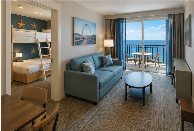 Family Suite with kids' bunk room and living area
