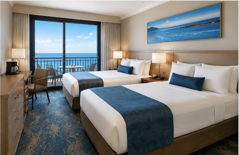 Oceanview Double room, two queen beds