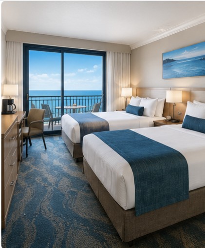 Oceanview Double room, two queen beds